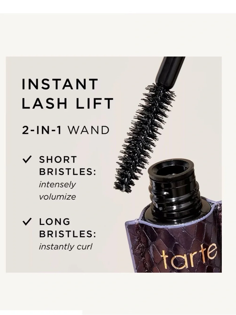 tarte Lights, Camera, Lashes Mascara in Metallic Purple with Gold Accents